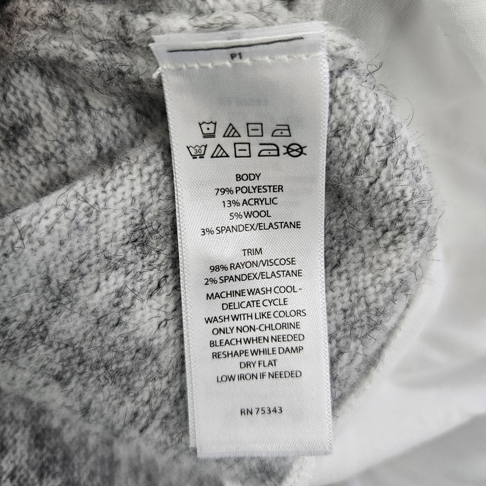 Jessica Simpson Sweater Heathered Gray Layered Look Mock Neck Womens L - Picture 8 of 8